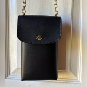 Ralph Lauren Black Chain Crossbody Cell Phone Purse